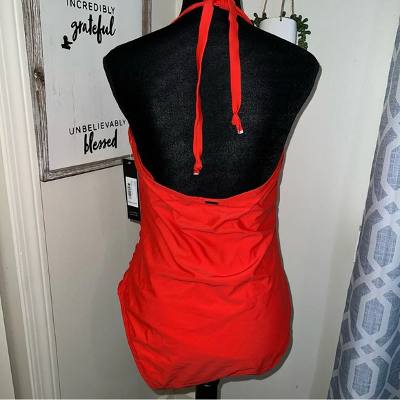 New with tag Nicole Miller Women's V Wire Shirred Bandeau One Piece - Picture 7 of 10